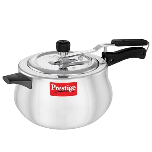 Prestige 5 Litre Aluminium Nakshatra Plus Svachh Innerlid Pressure Cooker Handi|Deep lid for spillage control|Virgin Aluminium|Gas & Induction Compatible|Metallic Safety Plug|5Y warranty|ISI Certified