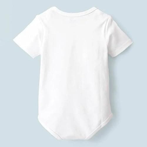 KNITROOT Monthly Birthday Teddy Special Newborn Baby White Color Half Sleeve Unisex 100% Cotton Romper, Sleepsuit, Body Suit, Envelope Neck, 7 Months Print, 6-9 Months, Infant Cloth for Boys & Girls 5