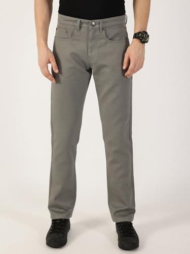 Thomas Scott Men Cotton Smart Chino Trousers (TSB077_Darkgrey, 38) 2