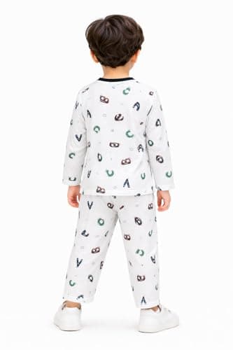 3BROS Cotton Bodysuit Dress with Full Pajama and Full Sleeves Night Suit Top Combo Set for Boys & Girls Baby Home Wear and Sleepwear Pack of 1 (Multicolor 30, 18-24 Months) 4
