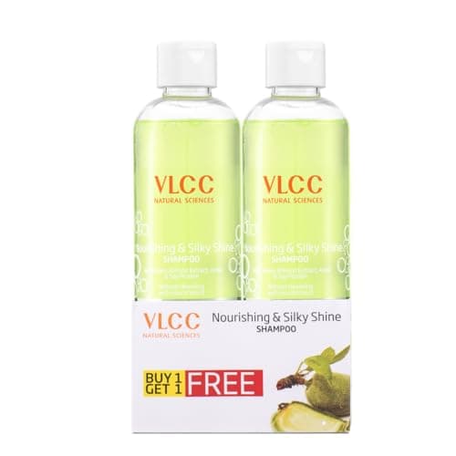 VLCC Nourishing & Silky Shine Shampoo - B1G1-350ml X 2 (700ml) | Stronger, Silkier Hair | Helps Prevent Frizzy Hair, Easy to Manage Hair Shampoo | Soy Proteins and Almond Shampoo. 3