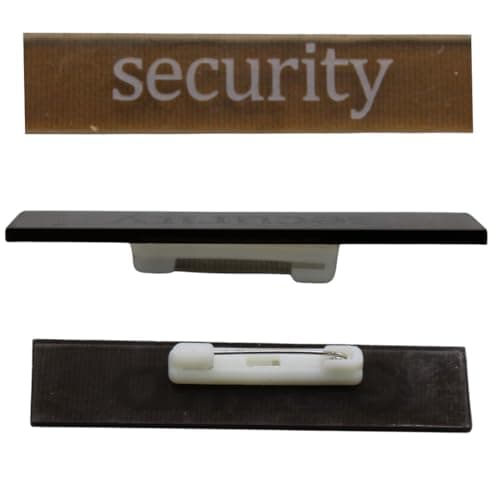 THE LABWORLD Name Plate Badge with Pin to hang on fabrics Label for Receptionist,Nurse,Guard,chef,security,Staff,Teacher,Waiter,Doctor,etc kids,adults,school,office and corporate (Security, 2) 2