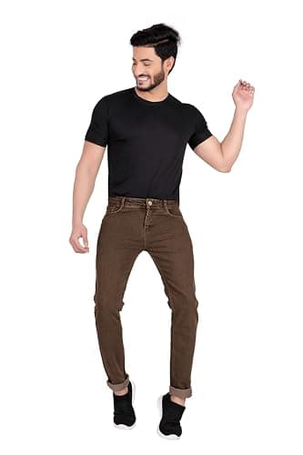 RAGZO Men Jeans || Denim Jeans || Slim Fit Stretchable (ri700110e) (Brown, 36) 5