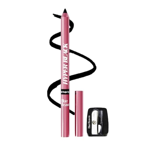 Blue Heaven Hyper Black Gel Kajal Eyeliner Enriched with Vitamin E & Almond Oil | Smudge-Proof & Waterproof | Smooth Glide Kajal For Women With Sharpener | 24 Hrs Long Stay,1.5g