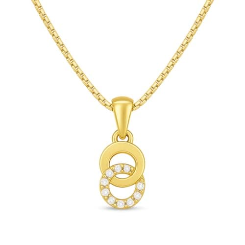 ZAVYA 925 Sterling Silver Dual Circular CZ Studded Gold Plated Jewelry Set| Gift for Women & Girls | With Authenticity Certificate & 925 Stamp 4