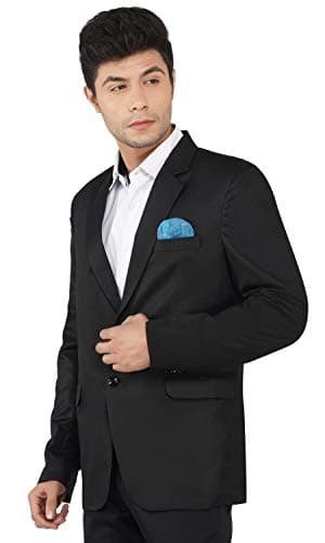 TAHVO Men's Formal 2-Piece Suit Set – Slim Fit Blazer & Trouser with Pocket Square – Ideal for Weddings, Business (in, Numeric, 36, Notched Lapel Suit) 3