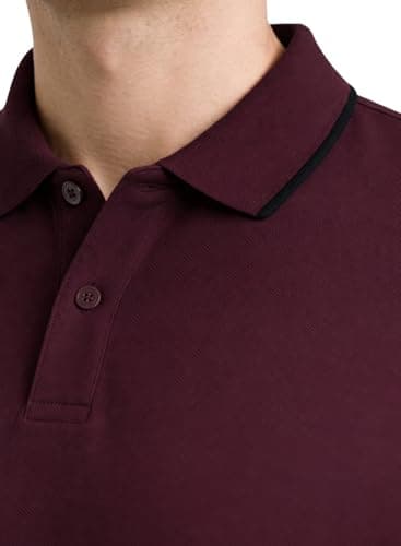 ADRO Mens Polo Tshirt | Airtex Cotton Matty Fabric | Regular Fit | Breathable, Durable & Premium Casual Solid Maroon Polo T-Shirt for Men | PN26-TP-PLN-MR-L 4