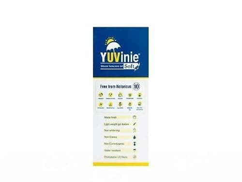 YUVinie Soft Silicone Sunscreen Gel SPF 50+ PA+++ | Broad Spectrum Protection Against UVA, UVB, Blue Light & IR | Lightweight, Non-Greasy, Matte Finish, Water Resistant | Suitable for All Skin Types - 3