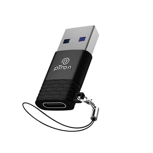pTron Nexo USB Type C Female to USB 3.0 Male OTG Adapter, 5 Gbps High Speed Data Transfer, Compatible with Laptops/Tablets/Smartphones/Chargers, Sleek & Compact Design & Metal Alloy Build (Obsidian)
