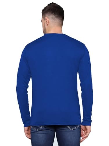 TQH Full Sleeve T Shirt for Men | T Shirts for Man Full Sleeve | Gym TShirts for Men Workout | Men's T-Shirts | Slim Fit Polyester Round Neck Solid Sports T-Shirt for Running Training Casual Wear 2