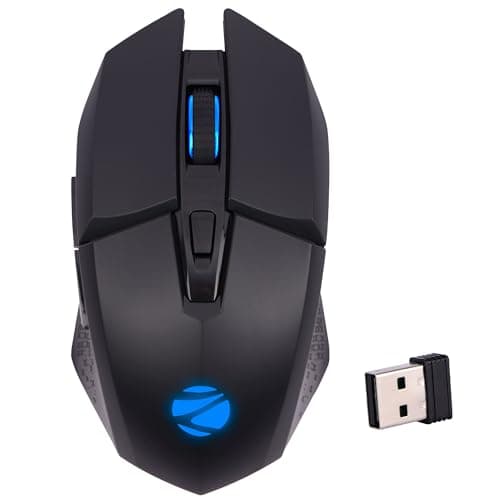 ZEBRONICS Shark Lite Wireless Gaming Mouse with 4600DPI, Comfortable & Ergonomic Design, RGB LED Lights, 6 Buttons, in-Built Rechargeable Battery, Power & LED ON/Off Switch