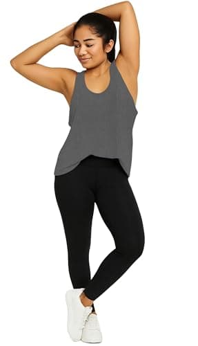 THE BLAZZE Women's Loose Fit Gym Tank - Sleeveless Activewear for Yoga & Jogging 1005 NB69 Grey L 3