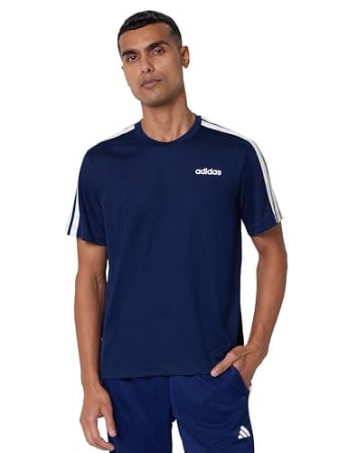 adidas Men Polyester CLASSIC 3S TEE,Sports T-Shirts,CONAVY , Small