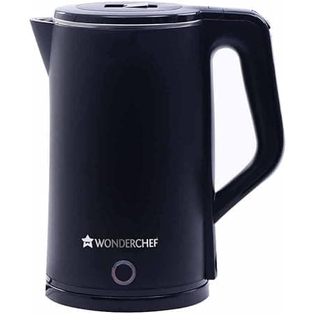Wonderchef Cool Touch Electric Kettle 1300W with Stainless Steel Interior | 1.8L Capacity | 1 Years Warranty | Black