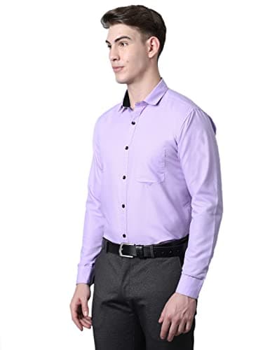 Majestic Man Slim Fit Cotton Blend Formal Shirts for Men (Large, Lavender) 2
