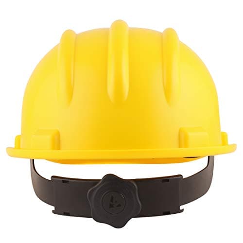 KARAM PN521 Safety Helmet for Men Construction Helmet | Ratchet Type Adjustment with Adjustable Chin Strap | Work Helmet with Side Slot for Attachment | is:2925:1984 Certified | Yellow 4
