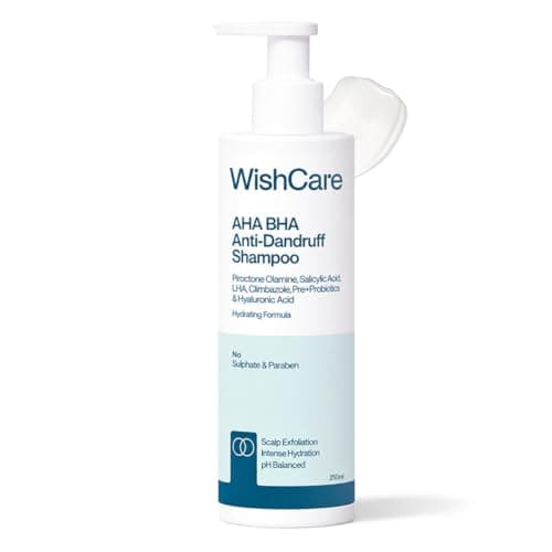 WishCare Hydrating Anti Dandruff Shampoo | 100% Dandruff Reduction | Removes Flakes & Hydrates Scalp | Proven Clinically | Piroctone Olamine, Salicylic Acid, AHA & BHA | Paraben & Sulphate Free | For 