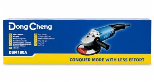 DongCheng Angle Grinder 7" | 2200W | 180mm Wheel Diameter | 8300 RPM | Best For Industrial Heavy Usage | 1 x Pair Of Carbon Brush | 1 x Auxiliary Handle | 1 x Wrench | 1 x Wheel Guard | DSM180A | 4