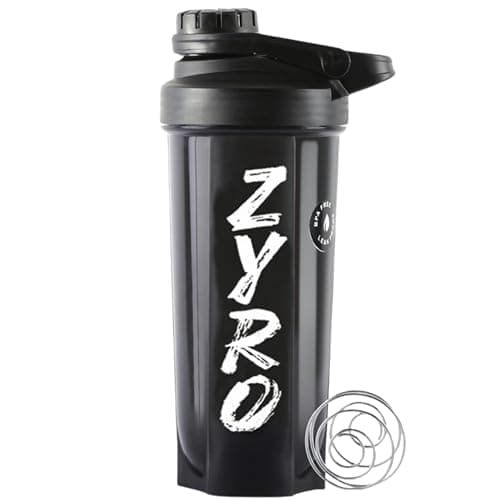 Zyro Bolt Gym Shaker Bottle 700ml, for Protein Shake 100% Leakproof Guarantee Protein Shaker/Sipper Bottle, Ideal For Protein, Pre Workout And BCAAs & Water BPA Free (Black, Pack of 1)