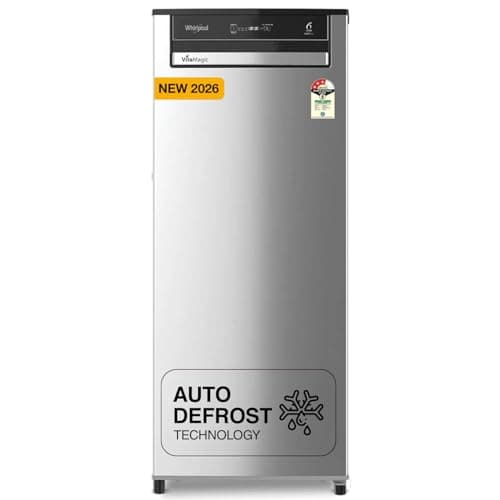 Whirlpool 192 L 3 Star Vitamagic PRO Frost Free Direct-Cool Single Door Refrigerator (215 VMPRO PRM 3S RADIANT STEEL-Y, Silver, Auto Defrost Technology, 2026 Model)