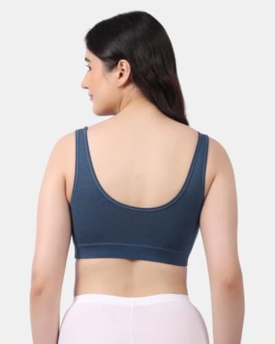Lavos Bamboo Cotton Comfort Sleeping Bra for Women, Slip On Bras to Wear at Home, Non-Padded & Non-Wired Sports Bras, Full/High Coverage, Soft Comfortable & Breathable Broad Strap Bra 5