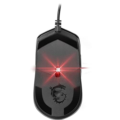 MSI Clutch GM11 Wired Gaming Mouse, PixArt PMW-3325 Optical Sensor, ARGB, Light Weight Gaming Mouse (89g), DPI 400-5000, Symmetrical Design, 6 Buttons, Black 2