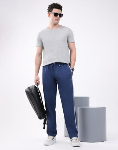 Monte Carlo Men's Regular Fit Solid Track Pants | Drawstring Closure | Side Pocket Sports Lower | Comfortable & Stylish Lower for Men's Blue XL (Pack of-1) 5
