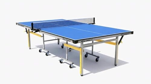 GYMNCO Perfect Plus Wood Table Tennis Table with Levellers Top 19 mm (TT Table Cover + 2 TT Racket & Balls +Yoga Mat) (Blue) (19 MM New Perfect Plus) (Grey) 4