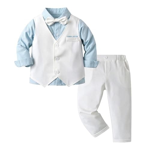 Hoscotch Boys Solid White Full Sleeves Formal Set For Ages(5-6 Years)