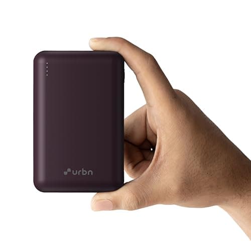 URBN 20000 mAh Premium Nano Power Bank | 22.5W Super Fast Charging | Pocket Size| Dual USB Type-C Input Power Delivery (PD) Output + 1 USB Output for Quick Charge | Two-Way Fast Charge (Purple)