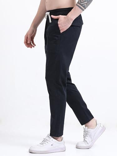 Jack and Jini Cotton Stretchable Joggers for Men (in, Numeric, 32, Regular, Navy Blue) 2