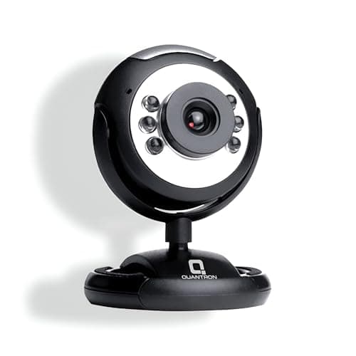 QUANTRON MR. BOSS USB Webcam QPC-1010 ? 480P HD with Built-in Mic, 6 LED Night Vision, 30 FPS, F6.0 F2.0 Lens, Plug & Play Camera for PC, Laptop, Video Calls & Online Meetings