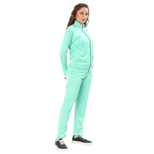 SARUS INDIA Women's Track Suit Polyester Regular Fit Activewear Set Full Zipper Jacket with Pyjama 2 Way Stretch Fabric Sportswear for Gym Workout Running Yoga Walking Travel Lounging 4