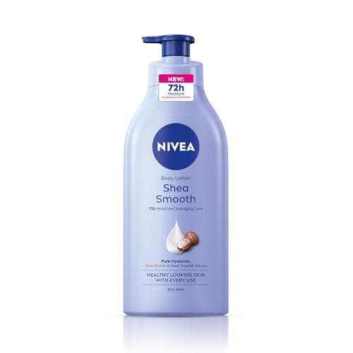 NIVEA Shea Smooth 600ml Body Lotion with Hyaluronic Acid & Deep Moisture Care | 72Hr Hydration | With Shea Butter | Non Greasy Formula for Smooth, Supple & Healthy Looking Skin | For Dry Skin