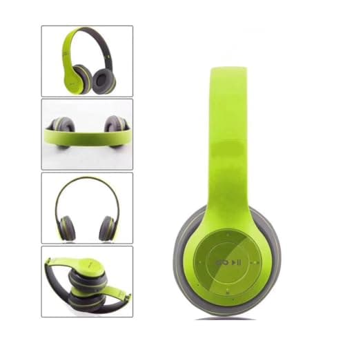 P47 Wireless Over Ear Bluetooth Headphones with Mic (Green) 3