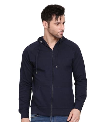 AWG ALL WEATHER GEAR Hoodies for Men | Men’s Solid Hooded Sweatshirt | Winter Wear | Pullover | Jackets for Men Stylish | Zipper Hooded Sweatshirt | Jacket Navy Blue