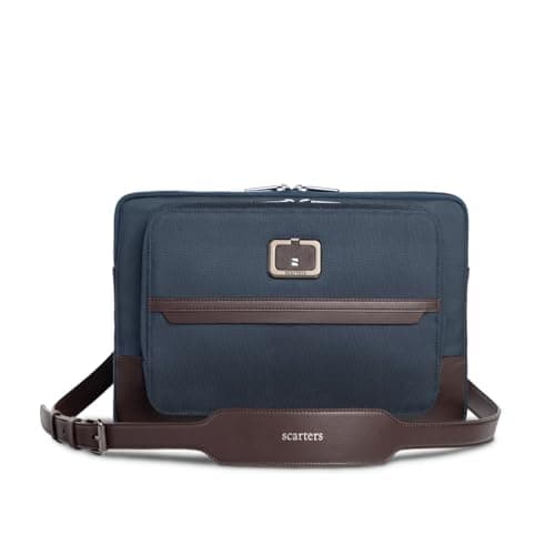 Scarters Tech Satchel | 13/14 inch Laptop Sleeve | iPad Sleeve 11/13 inch | Men's Navy Blue Laptop Bag