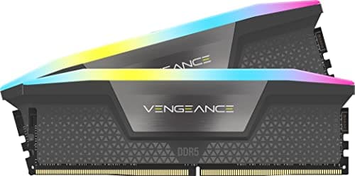 CORSAIR DDR5-6000MHz Desktop PC Memory Vengeance RGB DDR5 Series AMD Expo & Intel XMP Memory Kit 96GB Black [2X 48GB] CMH96GX5M2B6000Z30