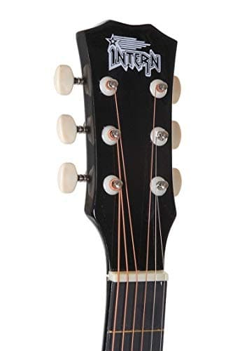 Intern 38 Inch Acoustic Guitar for Beginners with Bag, Strap, Strings, Picks & Winder | Cutaway Design | Steel String Guitar for Kids & Adults (Black) 4