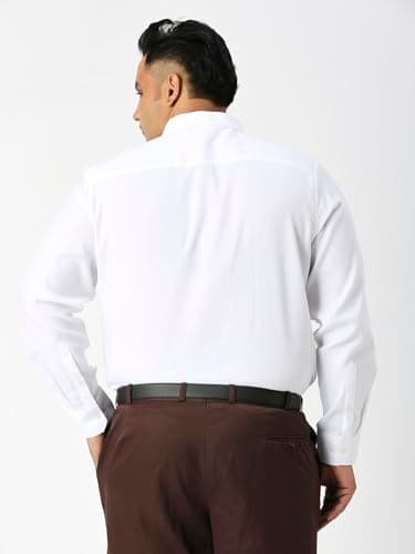 Thomas Scott Men Plus Size 100% Cotton Full Sleeves Formal Shirt (TS1342_White, 3XL) 4