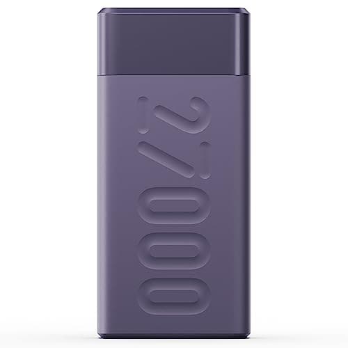 Ambrane 27000mAh Powerbank, 22.5W Fast Charging, Triple Output (2 USB & 1 Type C), PD, Quick Charge for iPhone, Android & Other Devices, Made in India + Type C Cable (Stylo Pro 27K, Deep Purple)