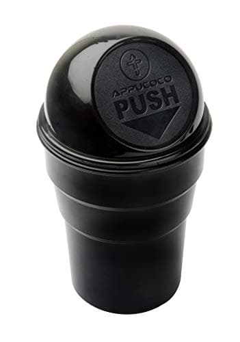 APPUCOCO Mini Car Trash Bin Can Holder Dustbin - Black (L 17 x W 6.5 cms)