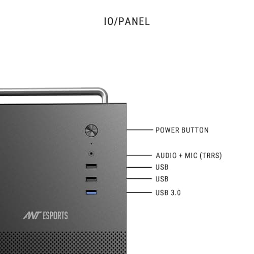 Ant Esports Si12 Mid-Tower Computer Case/Gaming Cabinet - Black | Support M-ATX, Mini-ITX | Pre-Installed 1 Black Fan 4