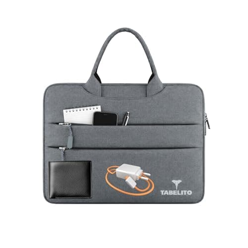 Tabelito Basic Laptop Sleeve Bag for Upto 15.6 Inch Laptop, Water Resistant Protective Sleeve Case for Men & Women Compatible with Apple, Dell, Lenovo, Asus, HP, Samsung, Mi, MacBook, Ultrabook (Grey) 5