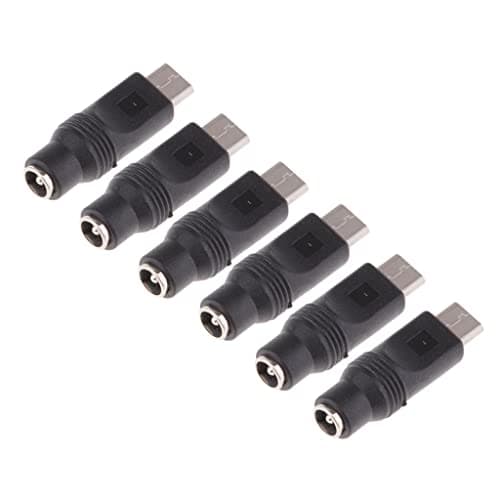 CLUB BOLLYWOOD® 6 Pieces Type-C Male to 5.5x2.1mm Female Converter for Laptop PC| Laptop & Desktop Accessories | Laptop Power Adapters/Chargers|6 Pieces Type-C Male to 5.5x2.1mm Female Converter 2