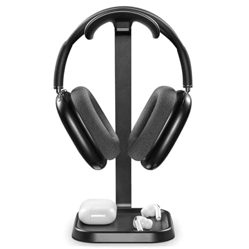 OIVO INDIA Aluminum Headphone Stand for Desk, Premium Metal Gaming Headset Holder with Anti-Slip Base, Universal Desktop Headphone Stand Compatible with PlayStation 5 Headsets (Black)