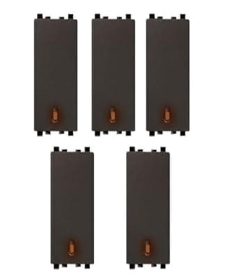 Schneider Electric Zencelo India-6A 1W Full-Flat Switch with Neon-Dark Grey (Pack of 5)
