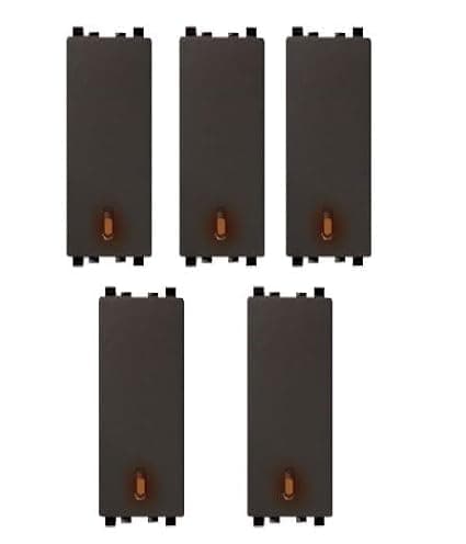 Schneider Electric Zencelo India-6A 1W Full-Flat Switch with Neon-Dark Grey (Pack of 5)