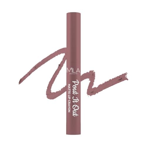 Mila Beauté Pout It Out Matte Lip Crayon | Highly Pigmented & Enriched With Jojoba Oil | Soft Matte Finish | Creamy & Light Weight Texture | Smooth Glide Application | Shade - (Mulan 1.25g)