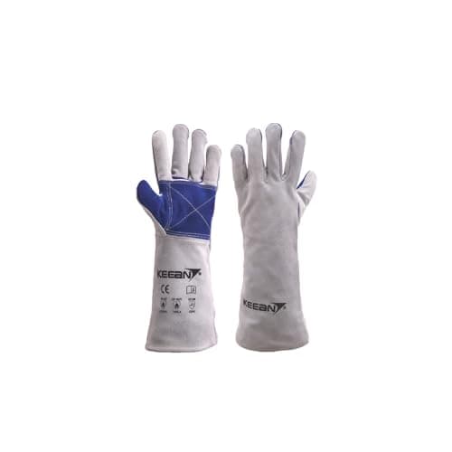 KEEAN MIG/ARC/TIG Welding 14 Inch Gloves with Extra Padded Palm Leather High Temperature Hot Thermal Work Safety Heavy Duty Heat&Fire Resistant at 350°C Leather Cut Proof Gaunlets.